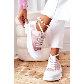 FJ1 Rosa Sneaker mit Tie-Dye-Reisezeiteffekt weiß 1