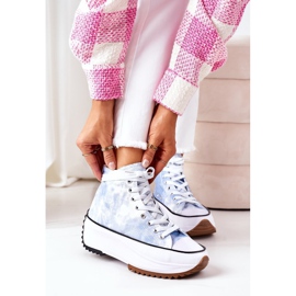 FJ1 Blaue Sneakers auf der Plattform mit dem Tie-Dye Electric Love Effect weiß 1