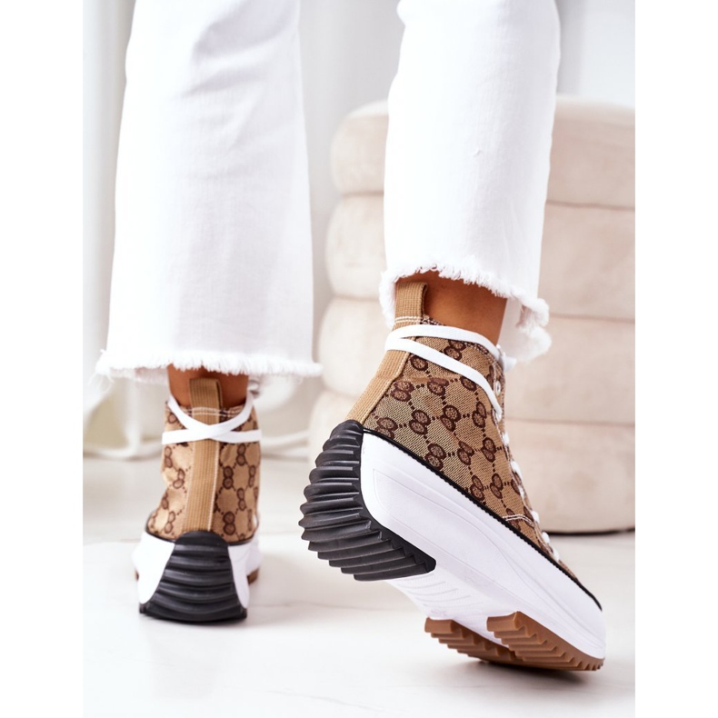 FJ1 Logged Sneakers auf der Electric Love Brown Platform weiß braun 2