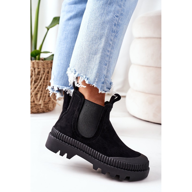 Mulanka Wildlederarbeiter auf der schwarzen Plattform kommen mit mir 1