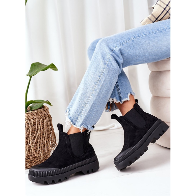 Mulanka Wildlederarbeiter auf der schwarzen Plattform kommen mit mir 2