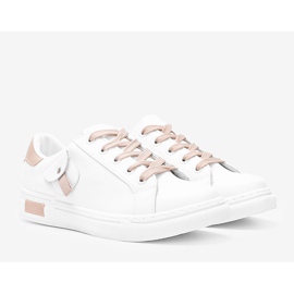 Weiß-beige Sneaker mit dekorativer Tasche von Nandina 1