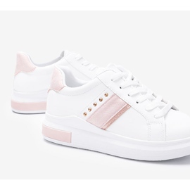 Sneakers in Weiß und Pink mit Sashell-Nieten rosa 1