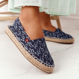Espadrilles auf einer geflochtenen Plattform Big Star AA274628 Marineblau navy blau 1