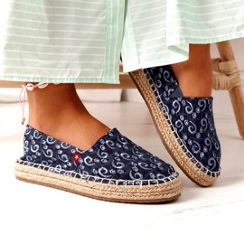 Espadrilles auf einer geflochtenen Plattform Big Star AA274628 Marineblau navy blau 3