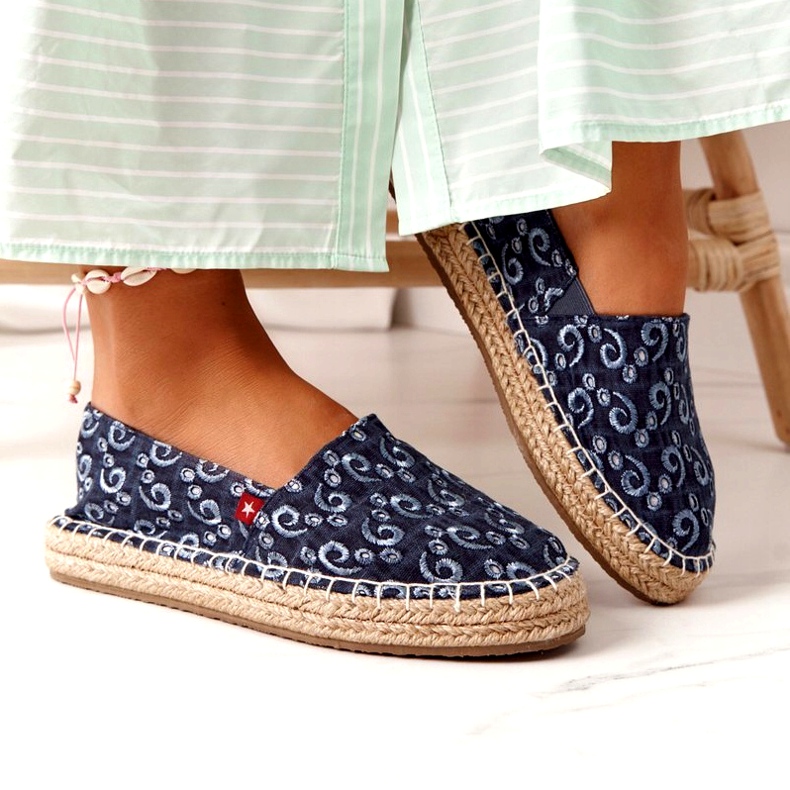 Espadrilles auf einer geflochtenen Plattform Big Star AA274628 Marineblau navy blau 3