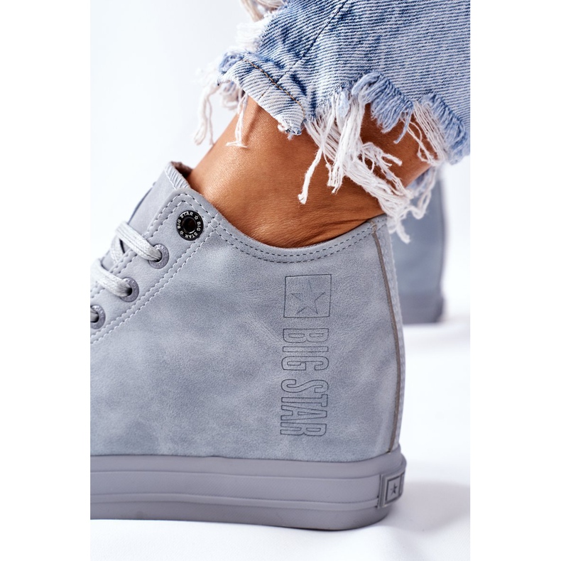 Leder Sneakers On Wedge Big Star II274094 Blau 1