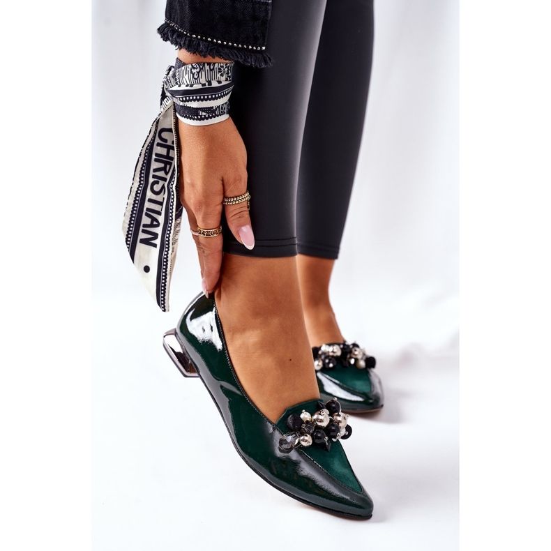 Damen Ballerinas Laura Messi Leder Grün 2157 2