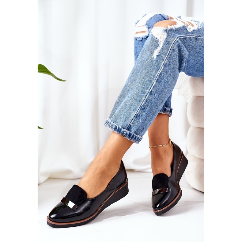 Lackierte Keilschuhe POTOCKI 12032 Schwarz 2