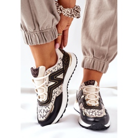 Logowane Sportschuhe Sneakers Beige und Schwarz Always 2