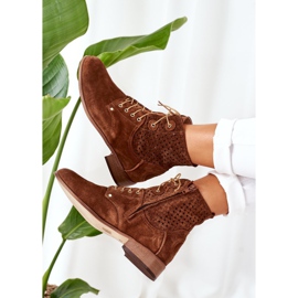 Alberto Violli Wildlederstiefel mit durchbrochenem Muster Braun Josie 1