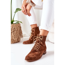 Alberto Violli Wildlederstiefel mit durchbrochenem Muster Braun Josie 2