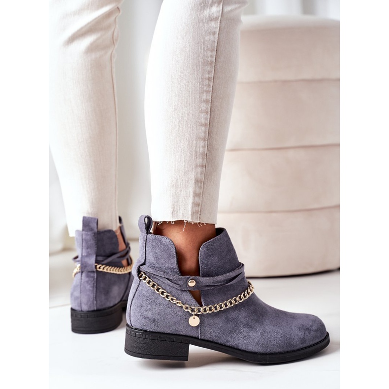 PS1 Wildlederstiefel mit Kette Blue Elvira blau 1