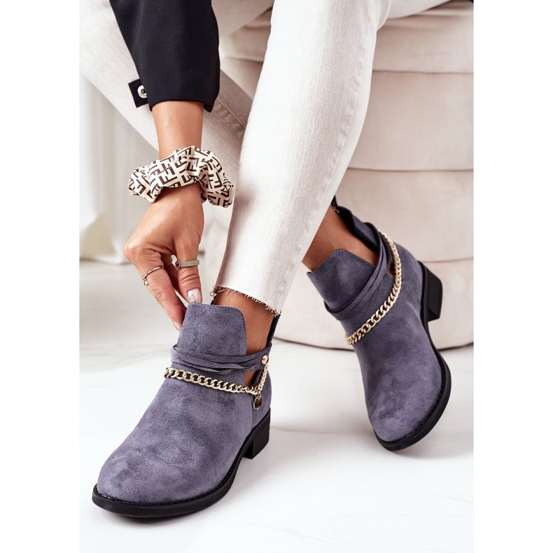 PS1 Wildlederstiefel mit Kette Blue Elvira blau 2