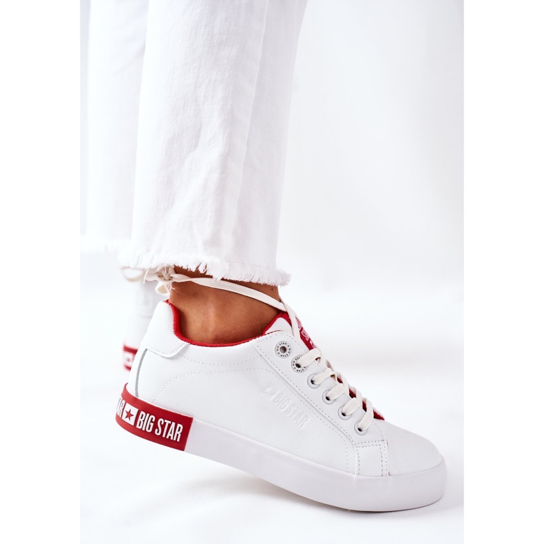 Damen Leder Sneaker Big Star II274032 Weiß-Rot 1