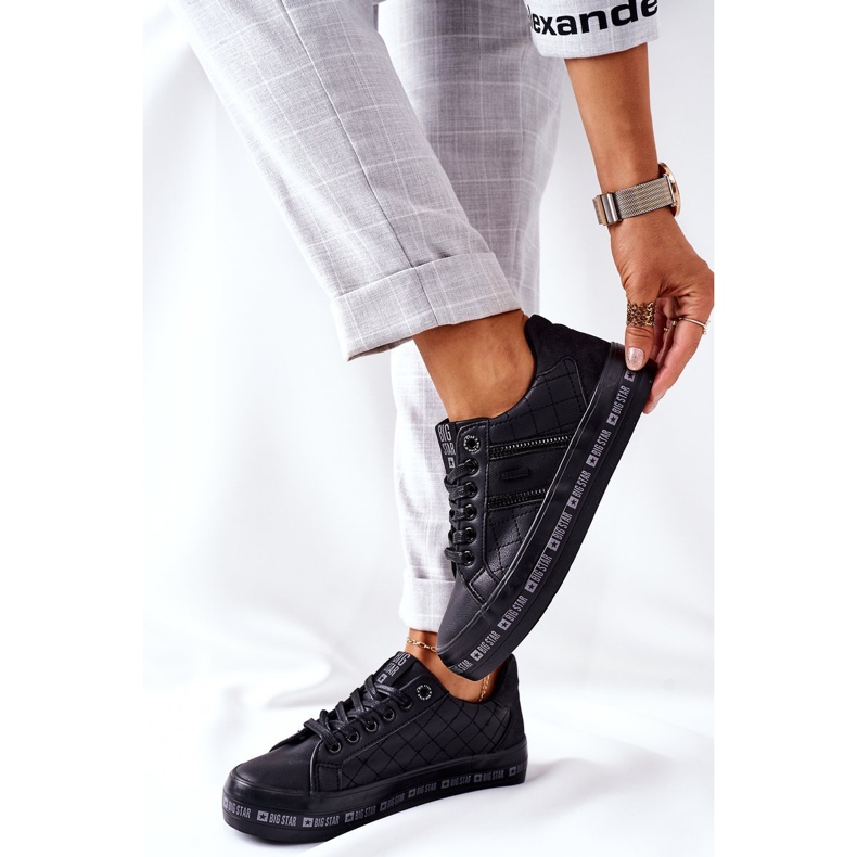 Leder Sneakers On The Big Star II274070 Schwarze Plattform 1