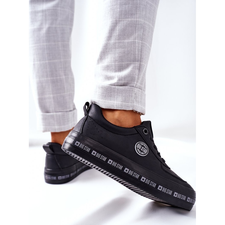 Leder Sneakers On The Big Star II274074 Schwarze Plattform 1