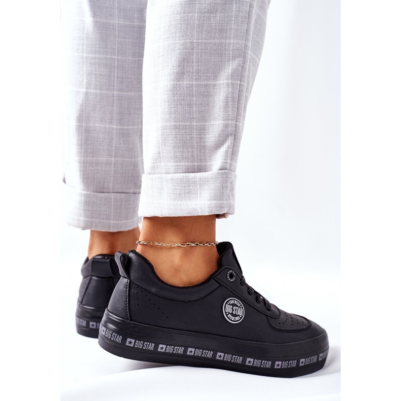 Leder Sneakers On The Big Star II274074 Schwarze Plattform 2