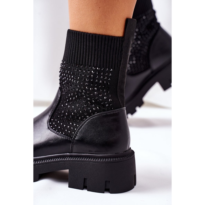 Schwarze Xoxo-Arbeiter aus flexiblem Stoff mit Zirkonia 1