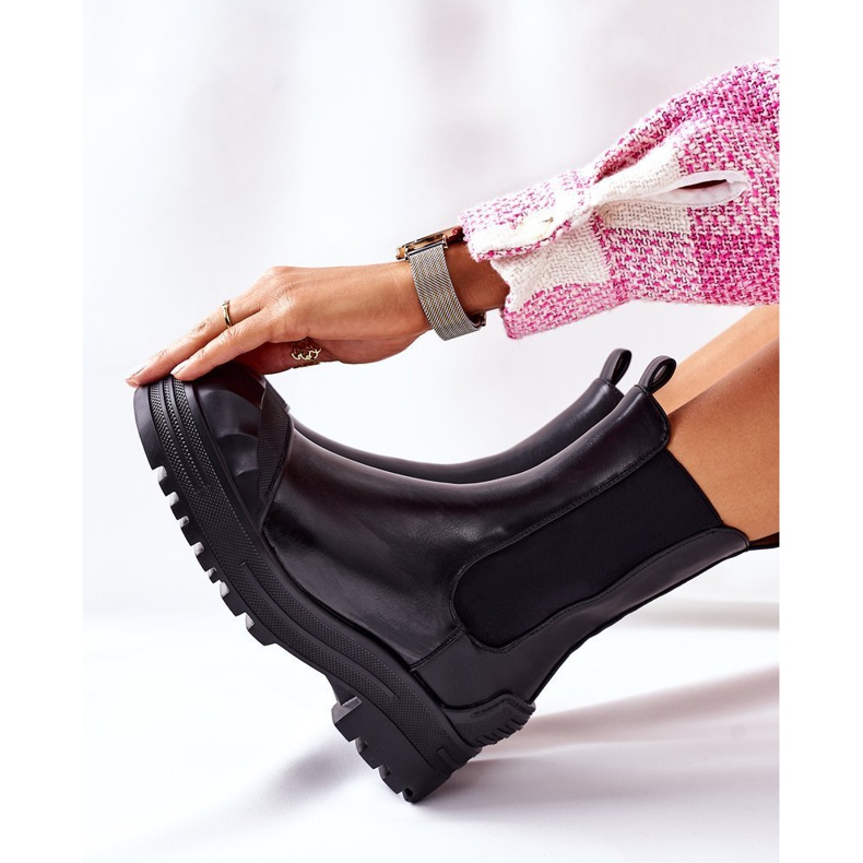 Schwarze Warm Booties Jodhpur Stiefel Time Off 1