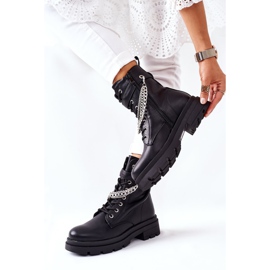 Schwarze Arbeiterstiefel mit Kette Midtown 2