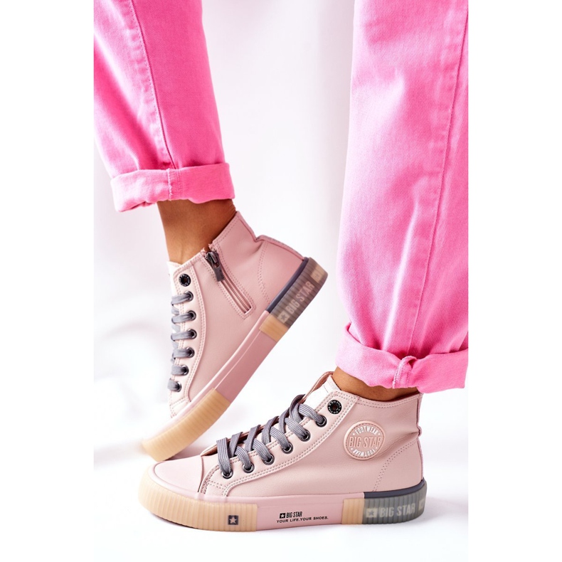 Hohe Sneakers aus Leder Big Star II274138 Rosa 2