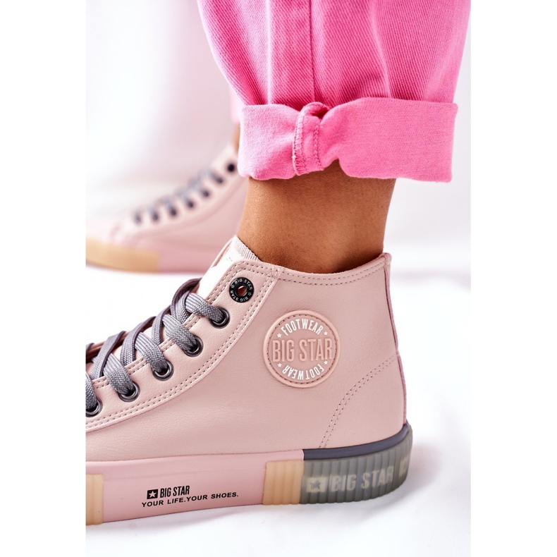 Hohe Sneakers aus Leder Big Star II274138 Rosa 1