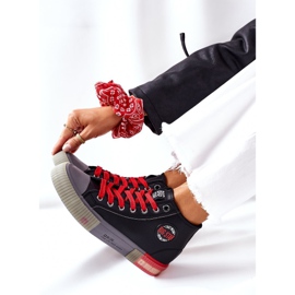 Hohe Sneakers aus Leder Big Star II274139 Schwarz rot 1