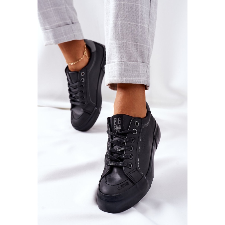 Damen Leder Sneakers Big Star II274029 Schwarz 2