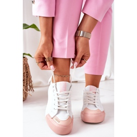 Damen Leder Sneakers Big Star II274027 Weiß rosa 1