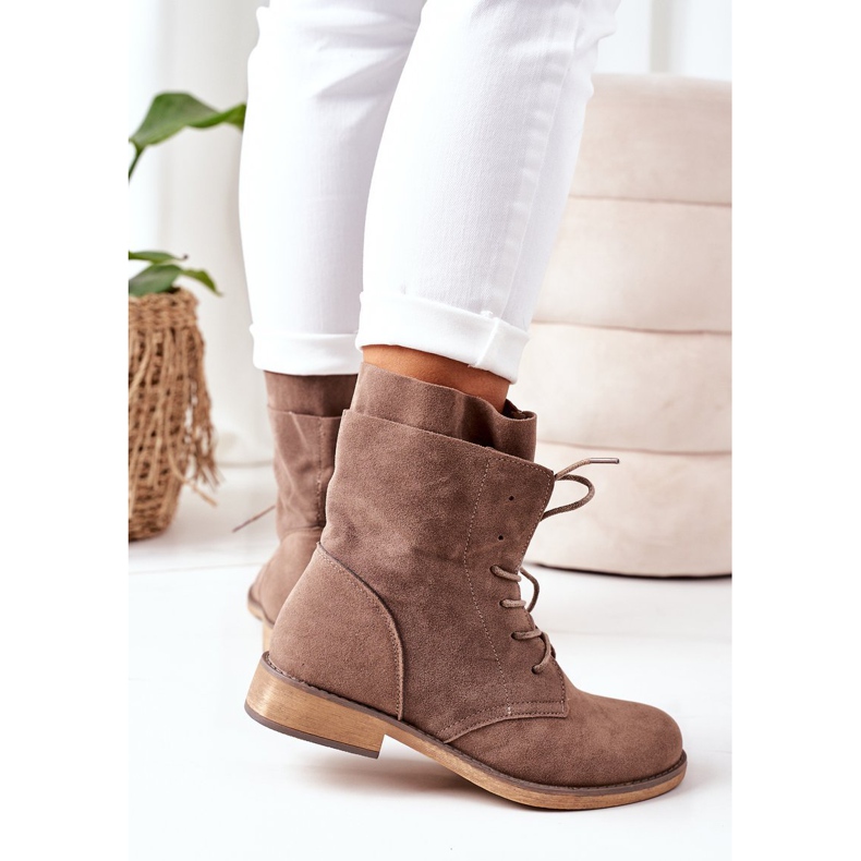 PS1 Stiefel mit doppeltem Obermaterial Hellbraun Violetta khaki 1