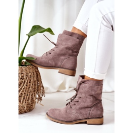 PS1 Stiefel mit Doppelschaft Taupe Violetta grau 1