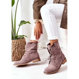 PS1 Stiefel mit Doppelschaft Taupe Violetta grau 2