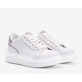 Beige Sneaker mit dicker Aliccer-Sohle 1