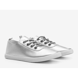 Klassische silberne Sneakers mit Zirkonia Silisov 1