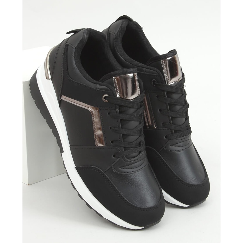 Schwarze Sneakers mit Keilabsatz P67 Schwarz 1