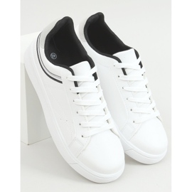 Weiße Damen Sneaker B0-686 WEISS / SCHWARZ 1
