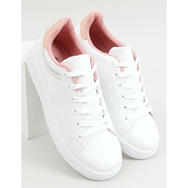 Weiße Damen Sneaker B0-686 WEISS / PINK rosa 1