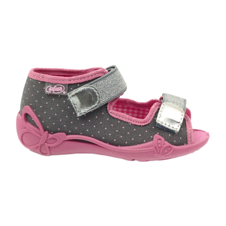 Befado Kinderschuhe 242P082 rosa silber- grau 3