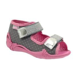 Befado Kinderschuhe 242P082 rosa silber- grau 4