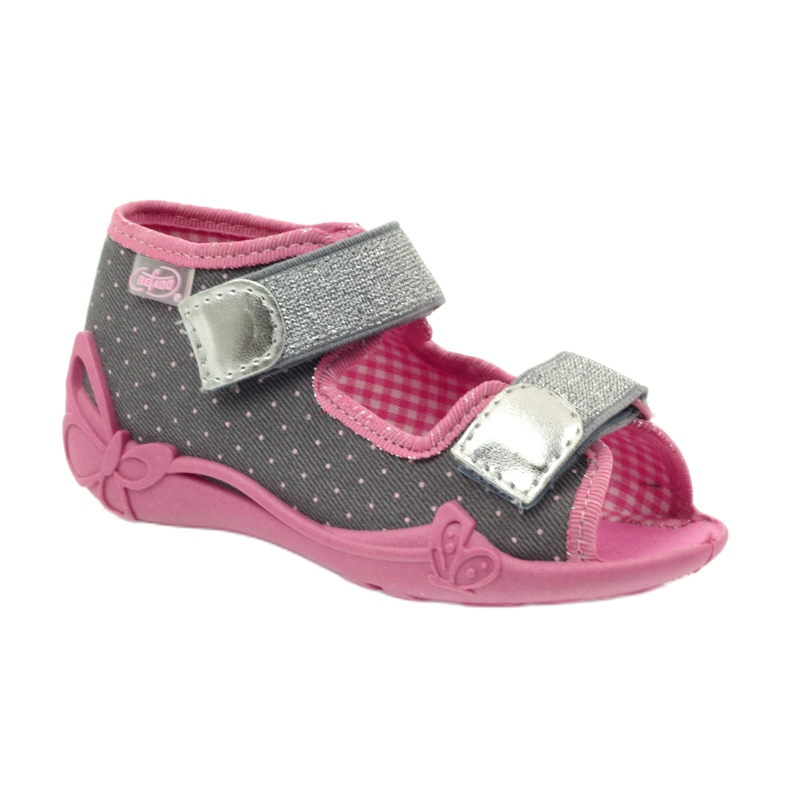 Befado Kinderschuhe 242P082 rosa silber- grau 4