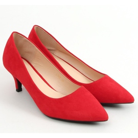 Damen Stilettos mit niedrigem Absatz L387 Rot 1