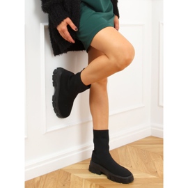 Schwarz PP01P Schwarze Sockenstiefel 3