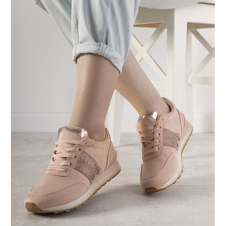 Rosa Sneaker mit Zirkonia Ratia beige 1