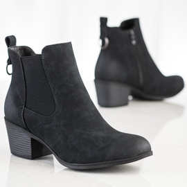 J. Star Bequeme Stiefel auf niedrigem Pfosten schwarz 1