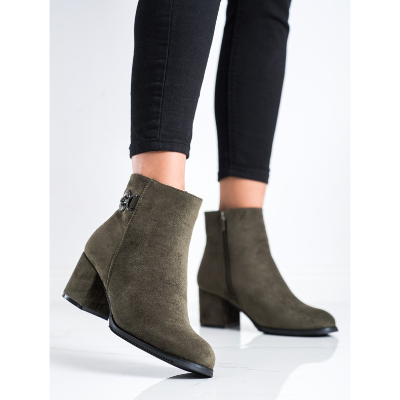 J. Star Stiefel mit hohem Absatz grün 2