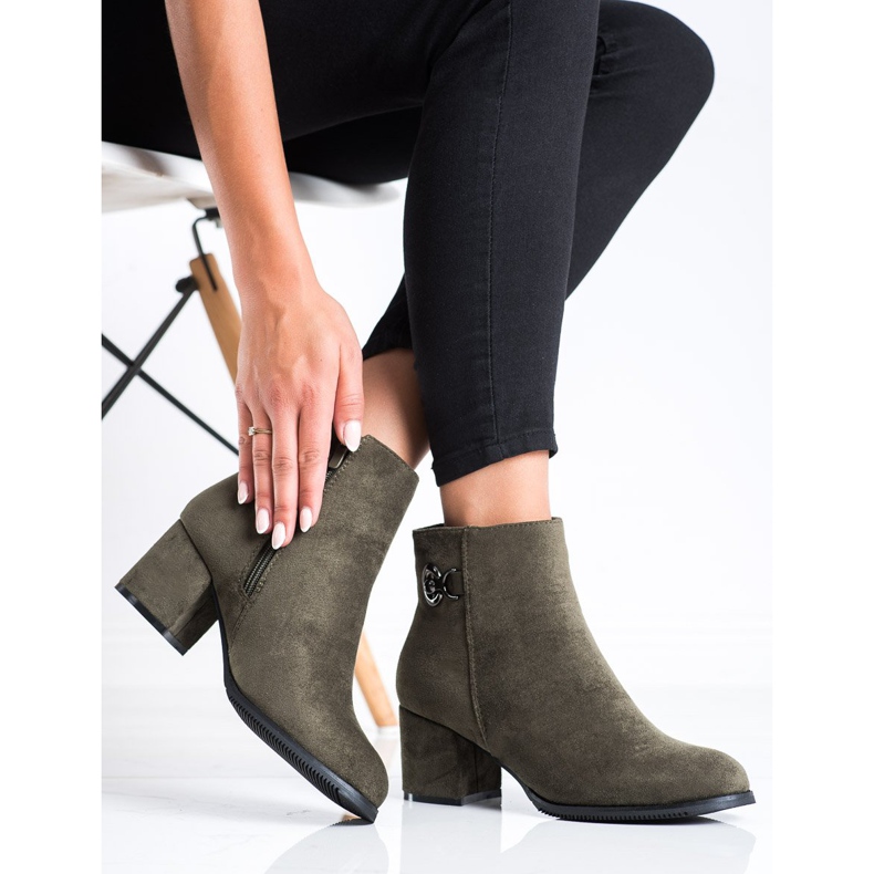 J. Star Stiefel mit hohem Absatz grün 1