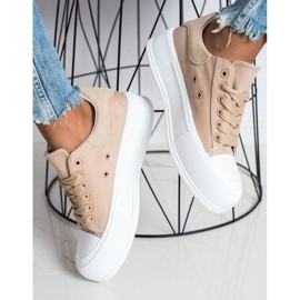 Goodin Klassische Sneaker auf der Plattform beige 1