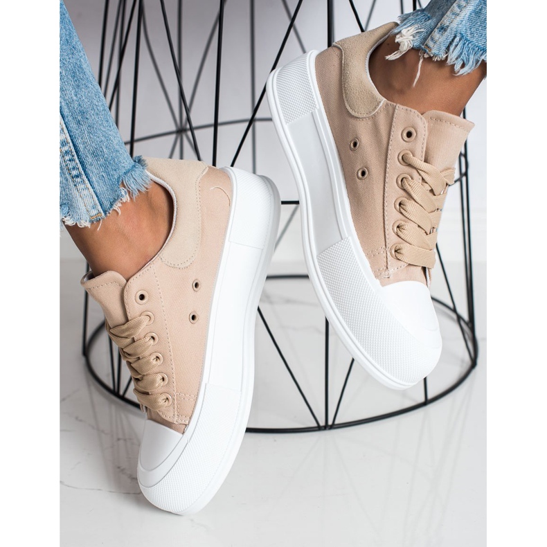 Goodin Klassische Sneaker auf der Plattform beige 1