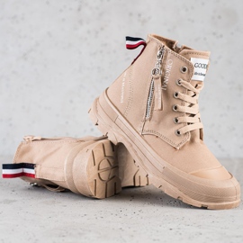 Goodin Sneakers mit dekorativem Reißverschluss beige 1